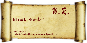 Windt René névjegykártya